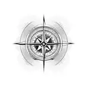 broken compass tattoo design idea