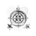 broken compass tattoo design idea