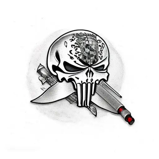 punisher skull tattoo design idea