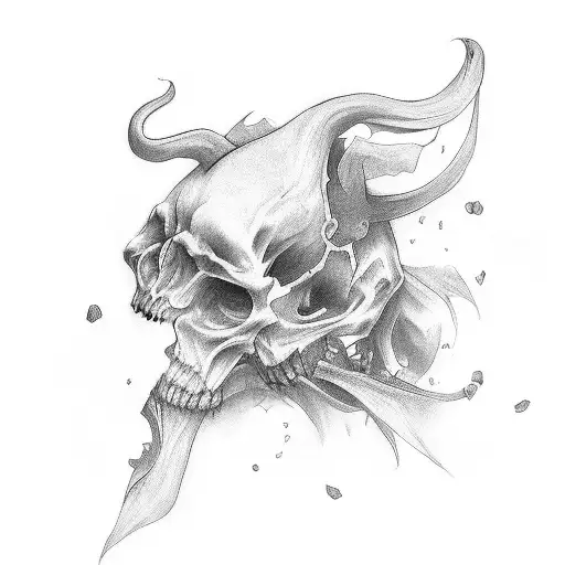 whispering devil behind ear tattoo design idea