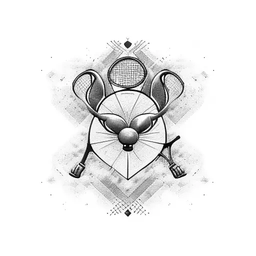 tennis cardiac tattoo design idea