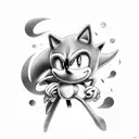 sonic with Sakura crying tattoo design idea