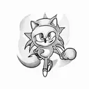 sonic with Sakura crying tattoo design idea