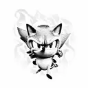 sonic with Sakura crying tattoo design idea