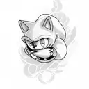 sonic with Sakura crying tattoo design idea