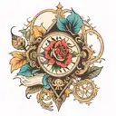 pendulum and name mattie lize tattoo design idea