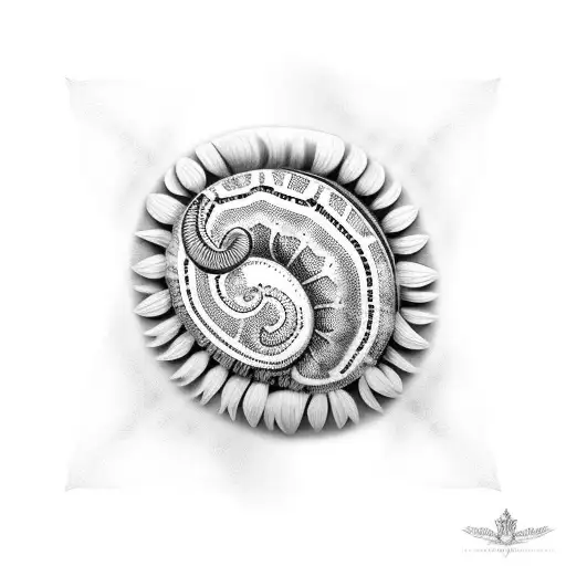 cowrie shell tattoo design idea