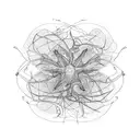 neuron with flower  tattoo design idea