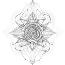 neuron with flower  tattoo design idea