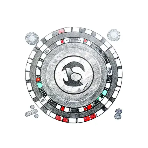 A stack of poker chips with a graph depicting your successful trades tattoo design idea