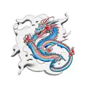 Dragon with london bus tattoo design idea