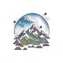 Mountain Scene tattoo design idea