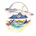 Mountain Scene tattoo design idea