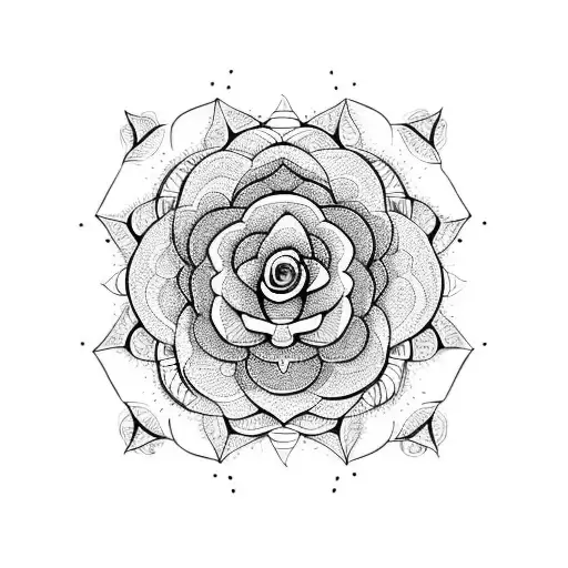 roses mandala tattoo design idea