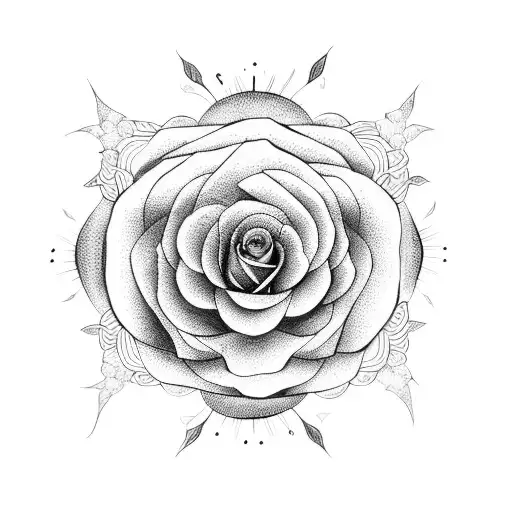 roses mandala tattoo design idea