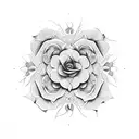 roses mandala tattoo design idea