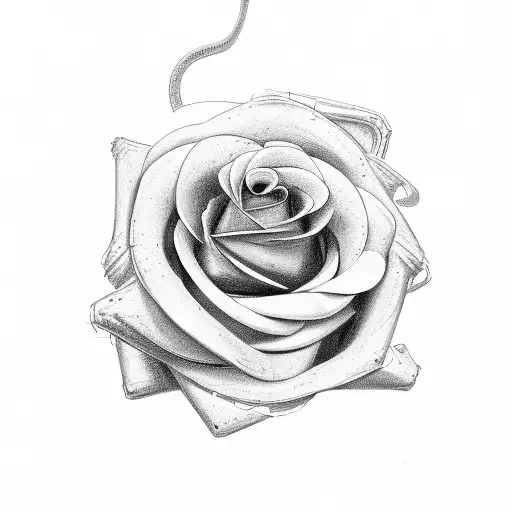 snake and rose tattoo design idea