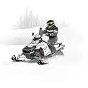 A snowmobile racing through a circuit board tattoo design idea