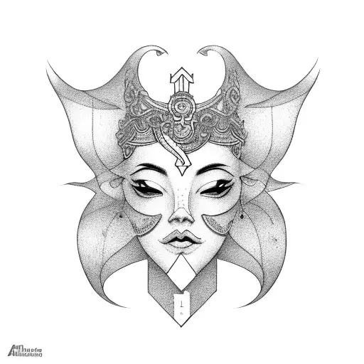 goddes fortune libra tattoo design idea