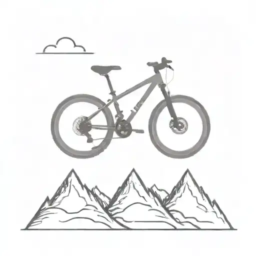 2d front view mountain bike tattoo design idea