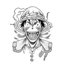 A detailed tattoo of Monkey D. Luffy from One Piece  tattoo design idea