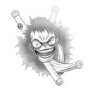 A detailed tattoo of Monkey D. Luffy from One Piece  tattoo design idea