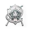 A detailed tattoo of Monkey D. Luffy from One Piece  tattoo design idea