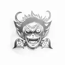 A detailed blackwork tattoo of Monkey D. Luffy from One Piece  tattoo design idea