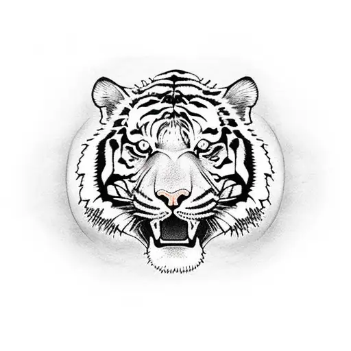 tiger with his full body  tattoo design idea