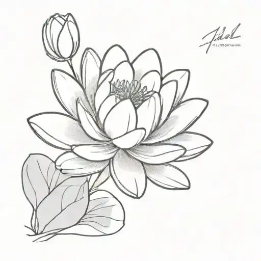 water lily flower 1977 1972 tattoo design idea