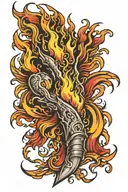 forearm flames left arm tattoo design idea
