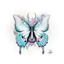 butterfly coming out of cocoon  tattoo design idea