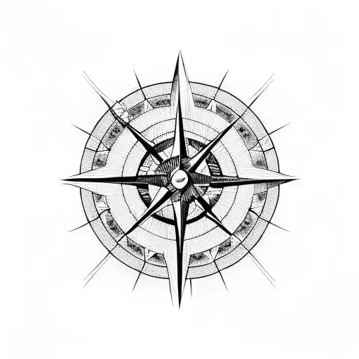 compass / arrow from a bow tattoo design idea