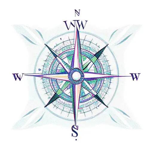 compass / arrow from a bow tattoo design idea