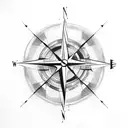 compass with arrow about finding your way in life tattoo design idea