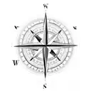 compass with arrow about finding your way in life tattoo design idea