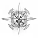compass with arrow about finding your way in life tattoo design idea