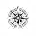 compass / arrow from a bow tattoo design idea