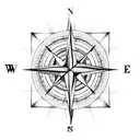 compass / arrow from a bow tattoo design idea