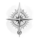 compass / arrow from a bow tattoo design idea