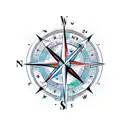 compass / arrow from a bow tattoo design idea