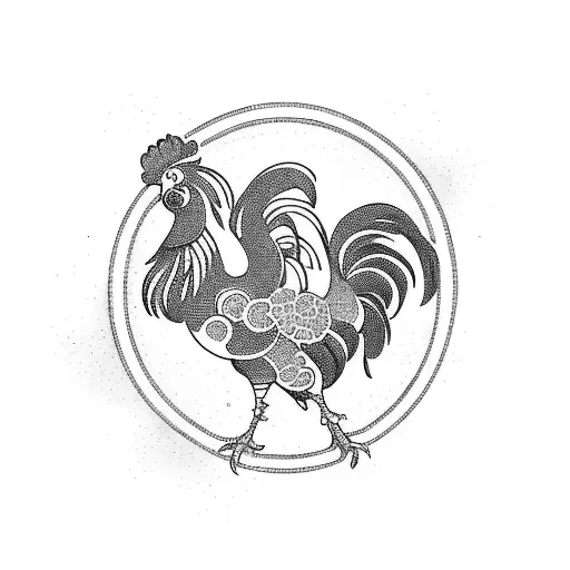 Japanese rooster tattoo design idea