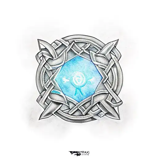 Magic THE Gathering mana encased in a Celtic Knott band tattoo tattoo design idea