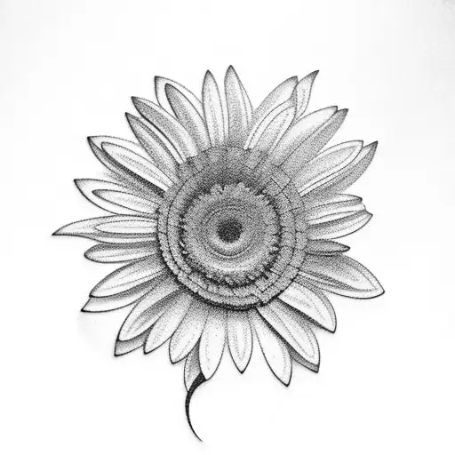 Gerbera, E, L tattoo design idea
