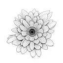 Gerbera, E, L tattoo design idea