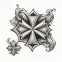 Maltese cross tattoo design idea