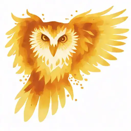 greek style owl wings spread tattoo design idea