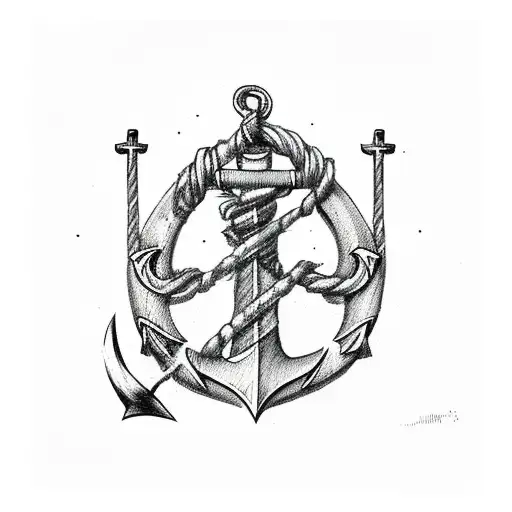 Anchor with death date tattoo design idea