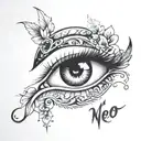 above eyebrow words  tattoo design idea
