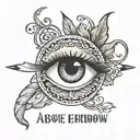 above eyebrow words  tattoo design idea